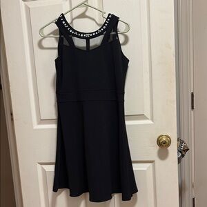 Place Black Halter Fit and Flare Mini Dress